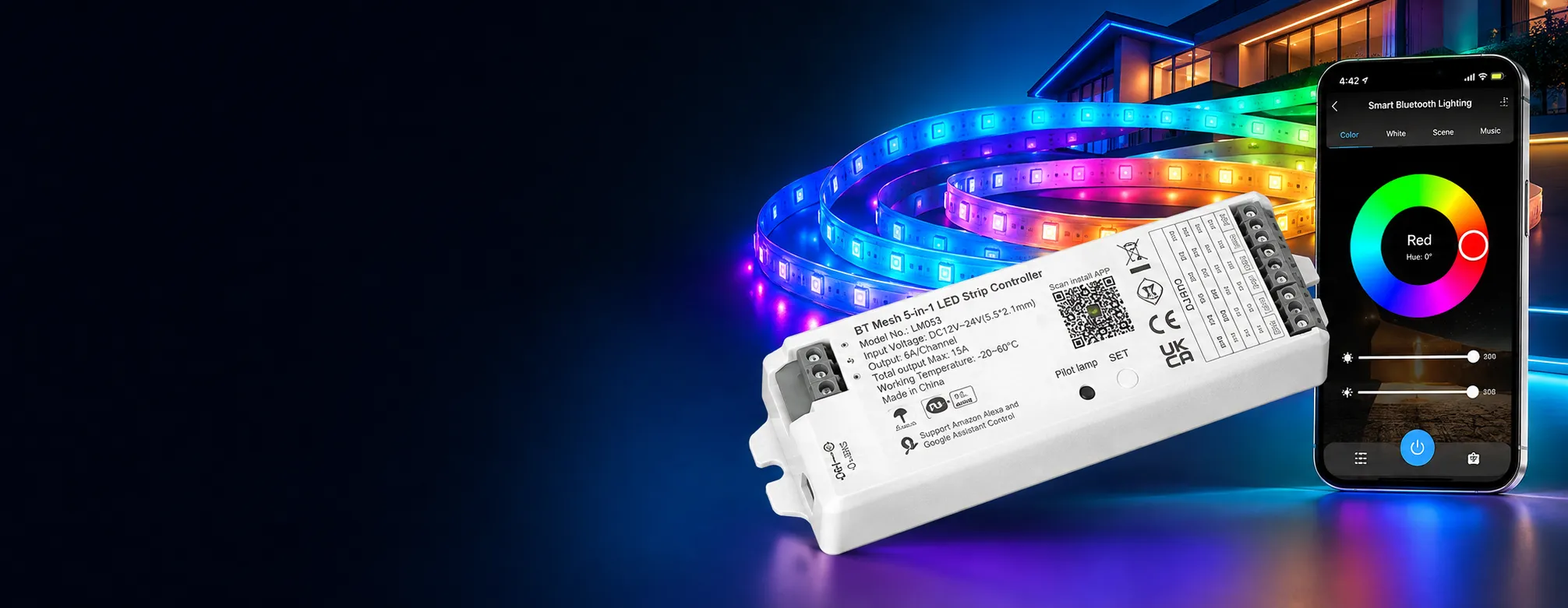 Bluetooth LED Controller for Smart LED Strip Lighting