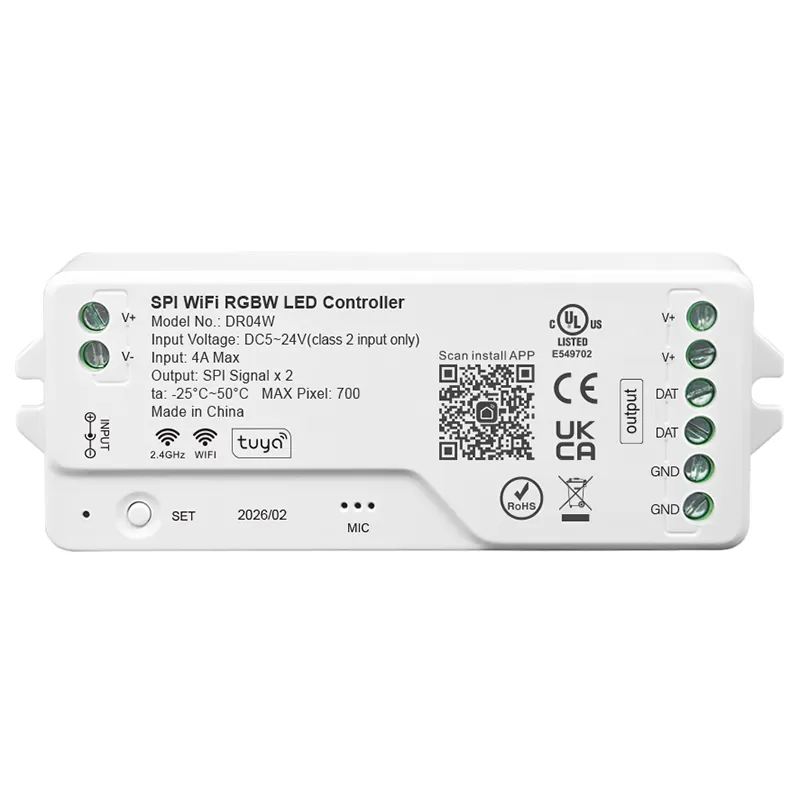 2.4G WiFi SPI RGBW LED Controller-UL listed