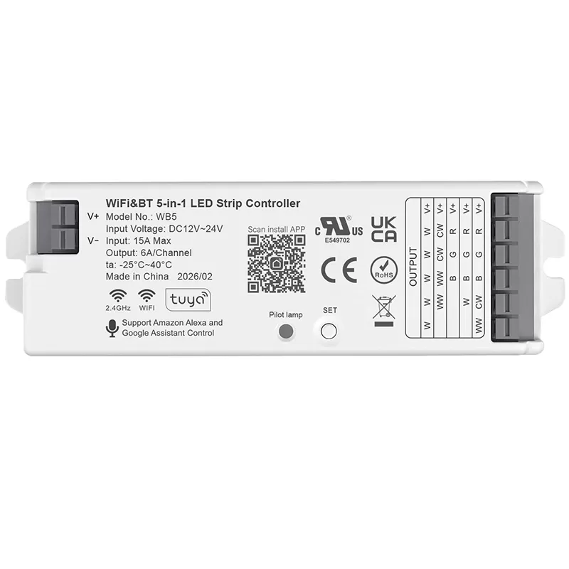 2.4G WiFi&BT 5-in-1 LED Controller-UL Listed