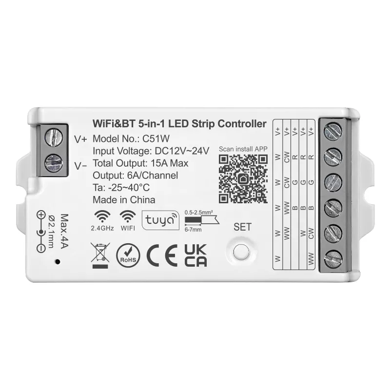 C51W WiFi&BT 5-in-1 LED Strip Controller