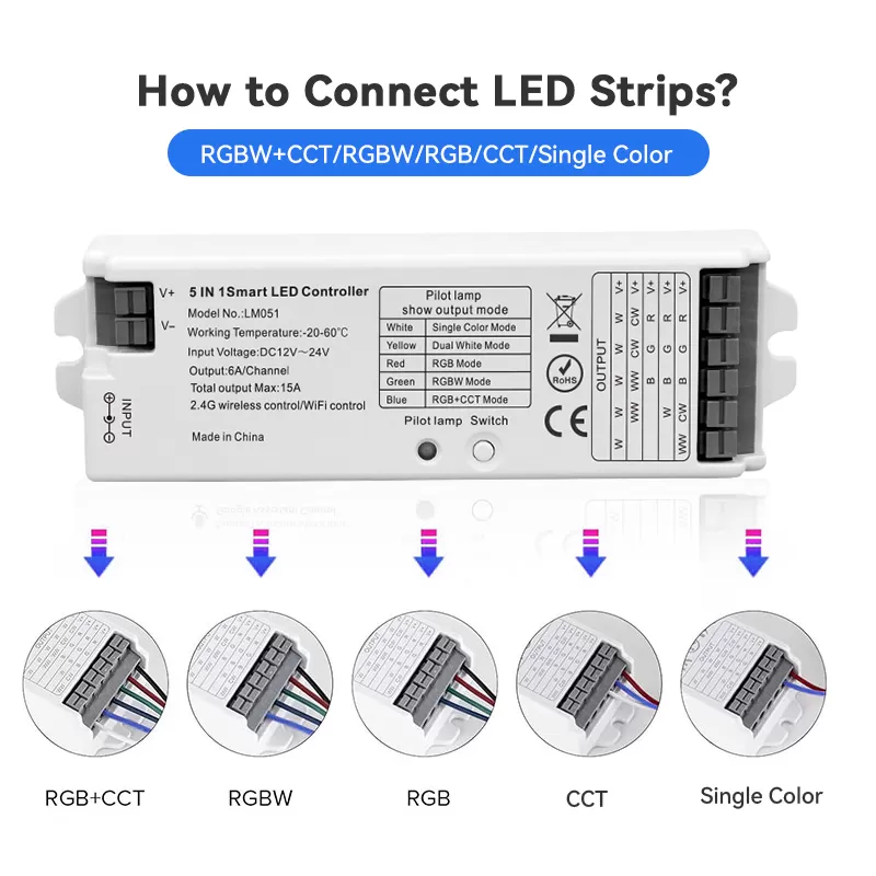 2.4G RF 5 in 1 LED Controller
