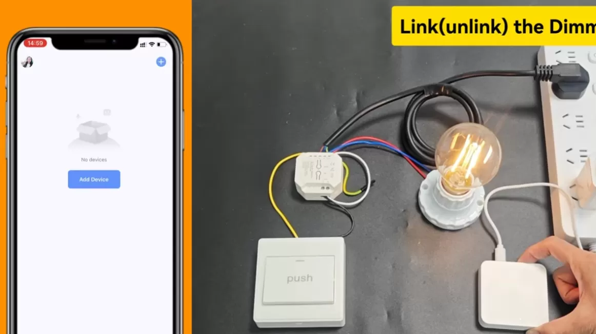 TR01Z AC Triac Knob Dimmer Tuya App Paring Way