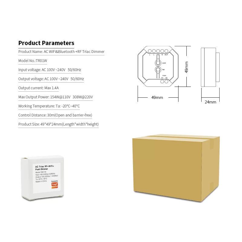 2.4G WiFi +2.4G AC Triac Dimmer
